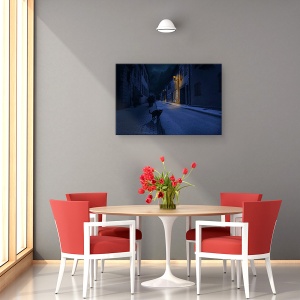 Tablou canvas - Le Chat Noir, Intuneric, Negru, Vrajitoare, Noapte, Compozit, 40 x 60 cm - Img 4