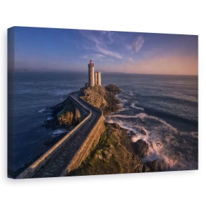 Tablou canvas - Le Petit-Minou, Bretagne, Far, Atlantic, Apus De Soare, Mare, 80 x 120 cm