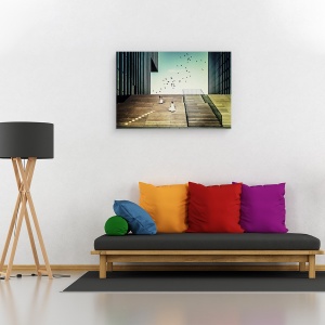 Tablou canvas - Liber Ca O Pasare, Scari, Paris, Franta, Aparare, Pasari, 40 x 60 cm - Img 2