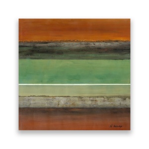Tablou Canvas - Linii, Abstract, Multicolor, Verde-Portocaliu, 60 x 60 cm