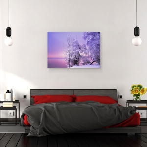 Tablou canvas - Liniste, Peisaj, Iarna, Zapada, Apus De Soare, 40 x 60 cm - Img 3