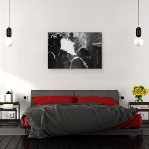 Tablou canvas - Lumina Alba, Oameni, Strada, Paris, Urban, Fum, 80 x 120 cm - Img 3