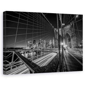 Tablou canvas - Luminile Podului Brooklyn, Manhattan, New York, 60 x 90 cm