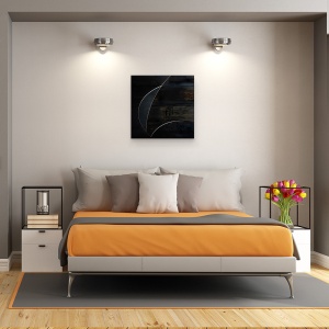 Tablou canvas - Luna Albastra, Abstract, Linie, Curba, Curbe, Textura, 90 x 90 cm - Img 3