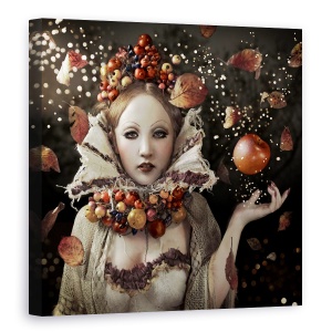 Tablou canvas - Magia Sezonului, Magic, Frunze, Femeie, Mar, 90 x 90 cm