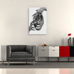 Tablou canvas - Matase Suculenta, Fata, Buze, Maini, Gura, Lapte, 60 x 90 cm - Img 2