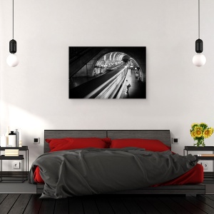 Tablou canvas - Metroul Din Paris, Metrou, Franta, Miscare, Blurat, 40 x 60 cm - Img 3