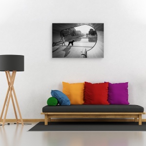 Tablou canvas - Moment Pe Pod, Caine, Schnauzer, Pod, Pet, Mers Pe Jos, 60 x 90 cm - Img 2