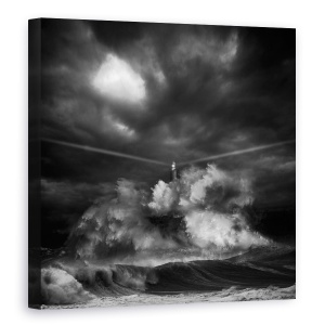 Tablou canvas - Muro Time, Far, Peisaj Marin, Intuneric, Punct, 60 x 60 cm