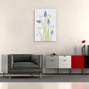 Tablou canvas - Muscari Si Galanthus, Floare, Punct, 40 x 60 cm - Img 2
