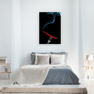 Tablou canvas - Muscatura Fierbinte, Chili, Tamaie, Fum, Furculita, 60 x 90 cm - Img 3