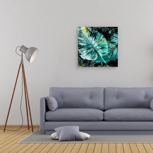 Tablou canvas - Natura, Frunza, Galben-Verde, Pictura, 60 x 60 cm - Img 4