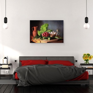 Tablou canvas - Natura Moarta Cu Legume, Bucatarie, Rustic, 40 x 60 cm - Img 3