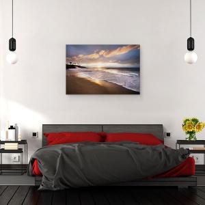 Tablou canvas - Natura, Peisaj, Mare, Apus, Valuri, Nori, Nisip, 40 x 60 cm - Img 3