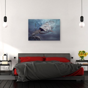 Tablou canvas - Nava Sperantei, Peste, Barca, Ireal, Monstru, 80 x 120 cm - Img 3