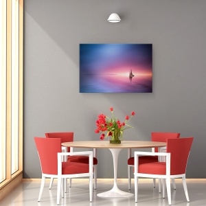 Tablou canvas - Navigand Pe Lac Spre Apus, Mare, Ocean, Apa, Vele, 40 x 60 cm - Img 4