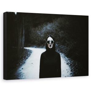 Tablou canvas - Negru, Ochelari De Protectie, Negru, Steampunk, Abur, Buze, 40 x 60 cm