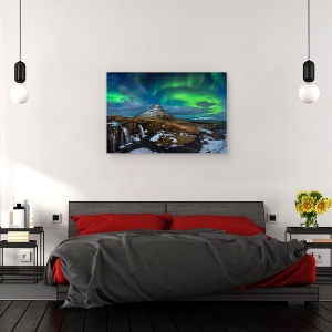 Tablou canvas - Noapte Magica, Noapte, Peisaj, Munte, Varf, Islanda, 60 x 90 cm - Img 3