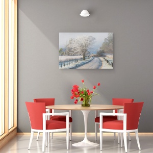Tablou canvas - O Dimineata Inghetata, Cadeve, Zapada, Iarna, Cale, 60 x 90 cm - Img 4
