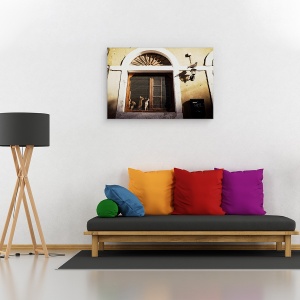 Tablou canvas - O Dorinta Vesela, Strada, Pisica, Pasare, Look, Orasul Vechi, 60 x 90 cm - Img 2