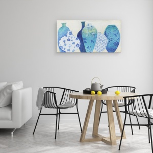 Tablou canvas - Obiecte, Vaze Albastre, Pictura, 50 x 100 cm - Img 4