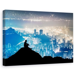 Tablou canvas - Observand Orasul, Noapte, Oras, Peisaj Urban, Silueta, Excursie, 40 x 60 cm