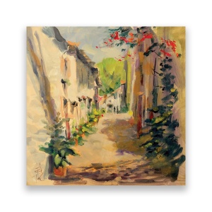 Tablou Canvas - Oras, Cladiri, Pictura, Abstract, Vara, 60 x 60 cm