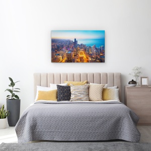Tablou canvas - Orasul Magnific, Chicago, Peisaj Urban, Cer, Noapte, 50 x 80 cm - Img 3