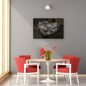 Tablou canvas - Padure Rosie, Natura Moarta, Stare De Spirit, Degradare, Masina, 40 x 60 cm - Img 4