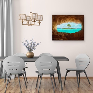 Tablou canvas - Paradis, Peisaj, Calatorie, Vacanta, Fereastra, Vedere, 60 x 75 cm - Img 4