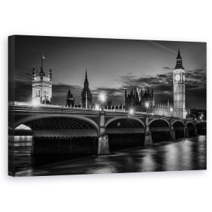 Tablou canvas - Patrimoniu, Noapte, Arhitectura, Londra, Big Ben, Westminster, 50 x 80 cm