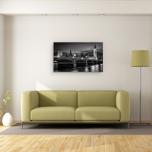 Tablou canvas - Patrimoniu, Noapte, Arhitectura, Londra, Big Ben, Westminster, 50 x 80 cm - Img 2