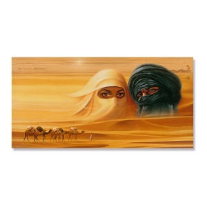 Tablou Canvas - Peisaj, Desert, Soare, Arabi, Camila, Nisip, 50 x 100 cm