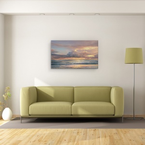 Tablou canvas - Peisaj, Natura, Mare, Apus De Soare, Valuri, 50 x 80 cm - Img 2
