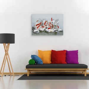 Tablou canvas - Pelicani In Miscare , Wold, Grecia, Lac, Kerkini, 40 x 60 cm - Img 2