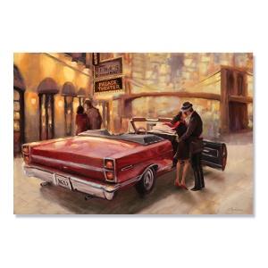 Tablou Canvas - Perechi, Iubire, Romantic, Masina Rosie, 80 x 120 cm