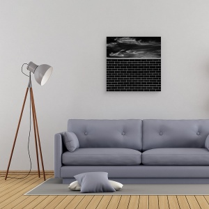 Tablou canvas - Perete Din Caramida, Abstract, Abstractie, Minimalism, Linii, Simplitate, Caramizi, 60 x 60 cm - Img 2