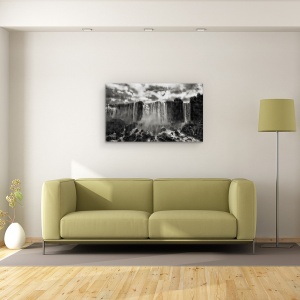 Tablou canvas - Pestera Vanturilor Din Niagara, Peisaj, Cadere, Cascada, Alb-Negru, 50 x 80 cm - Img 2