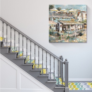 Tablou decorativ restaurant de vară pe canvas, 60 x 60 cm
