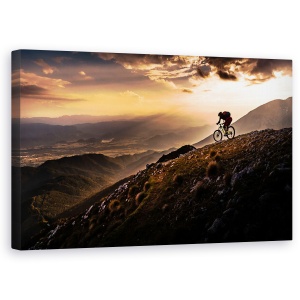 Tablou canvas - Plimbare In Apus, Actiune, Bicicleta, Sport, Bicicleta, Seara, 50 x 80 cm