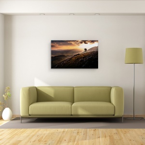 Tablou canvas - Plimbare In Apus, Actiune, Bicicleta, Sport, Bicicleta, Seara, 50 x 80 cm - Img 2