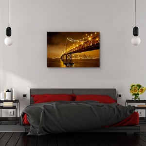 Tablou canvas - Podul Bay, Orase si arhitectura, Sua, San Francisco, America, 80 x 120 cm - Img 3