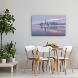 Tablou canvas - Povesti Inghetate, Rasarit De Soare, Zapada, Munte, Iarna, Insula, 50 x 80 cm - Img 2