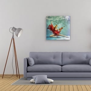 Tablou Canvas - Preludiu, Subacvatice, Muzica, Instrument, Suprafata, 90 x 90 cm - Img 2