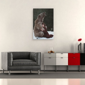 Tablou canvas - Prietenul Meu Cel Mare, Animal, Urs, Portret, Imbratisare, 40 x 60 cm - Img 2