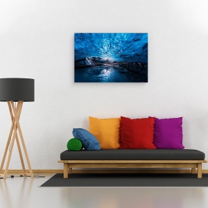 Tablou canvas - Profund, Peisaj, Vatnajokull, Islanda, Ghetar, Albastru, 60 x 90 cm - Img 2