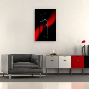 Tablou canvas - R. E. D., Rosu, Vin, Sticla, Intuneric, 40 x 60 cm - Img 2