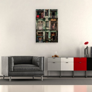 Tablou canvas - Ramasitele Unei Alte Ere, Fatada, Balcon, Arhitectura, 60 x 90 cm - Img 2