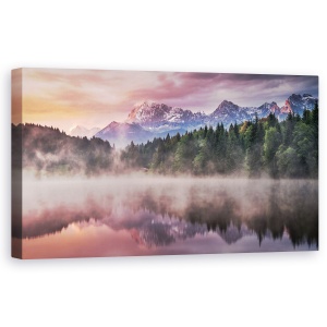 Tablou Canvas - Rasarit de soare, Alpi, Geroldsee, Lac, Reflectie, Apa, 50 x 100 cm