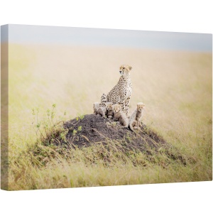 Tablou canvas - Regal Protector, Natura, Animal, Salbatic, Fauna, Ghepard, Cub, 80 x 120 cm